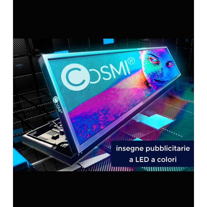 Letrero LED P8 a color S7 para exteriores programable. IP65 70x22 cm 80x20px COSMI