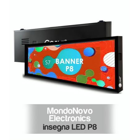 Letrero LED P8 a color S7 para exteriores programable. IP65 70x22 cm 80x20px COSMI