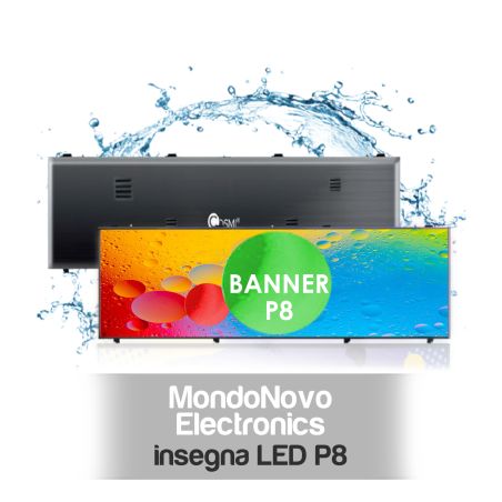Letrero LED P8 M10 exterior IP65 102x38 cm programable | MondoNovoShop
