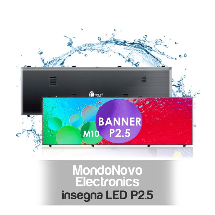 Letrero LED P2.5 M10 exterior IP65 102x38 cm programable | MondoNovoShop