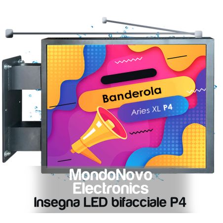 Cosmi 134x86 5500 nits IP65 P4XL LED señal de asta de bandera | MondoNovoShop