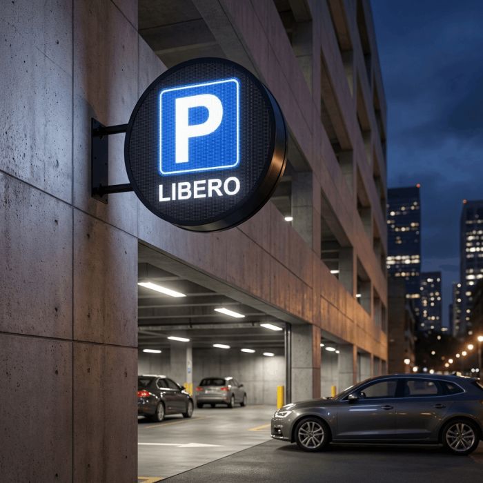 Letrero insignia LED VENUX P4.28 Cosmi Full Colour exterior 64x64 cm 5500 nits IP65