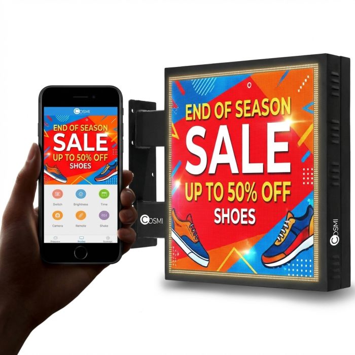 P4 X Cosmi 102x102 5500 nits IP65 | MondoNovoShop LED banner sign