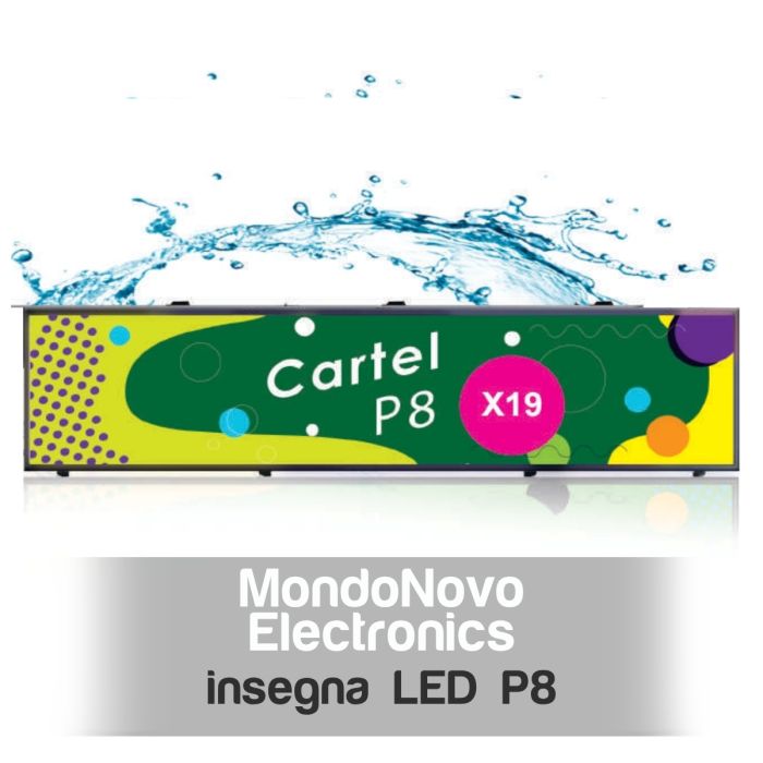 P8 Cosmi LED banner sign 198x54 5500 nits IP65 | MondoNovoShop
