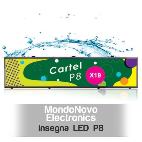 P8 Cosmi LED banner sign 198x54 5500 nits IP65 | MondoNovoShop