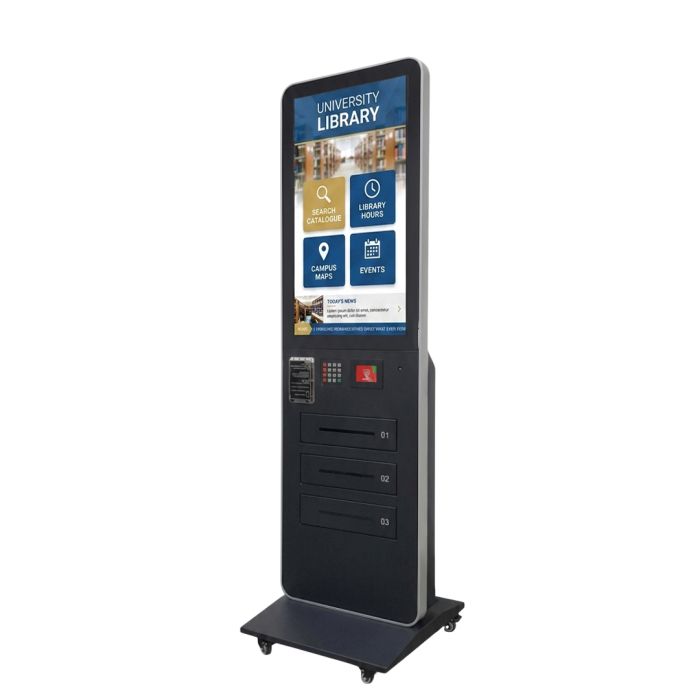 Totem 32" touch screen PCAP con 3 USB case per ricarica smartphone OS Android 11