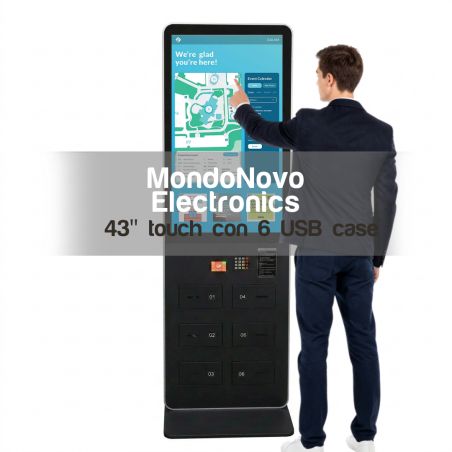 Totem 32" touch screen PCAP con 3 USB case per ricarica smartphone OS Android 11