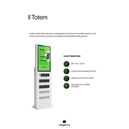 Totem Amperry 30, batería externa de 60 Wh con pantalla táctil de 27'' | Solicitar presupuesto