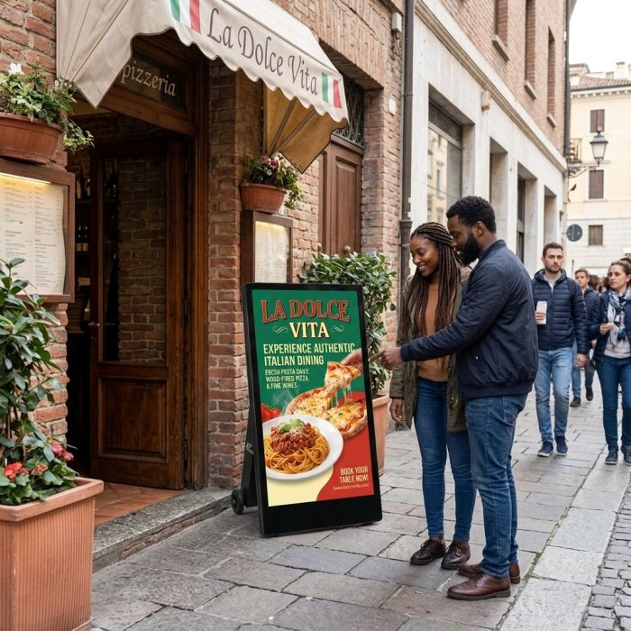 55-inch Battery-Powered Outdoor Digital Display, 1500 nits