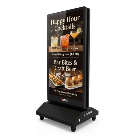Soporte digital para exteriores de 43 pulgadas con batería, 1500 nits