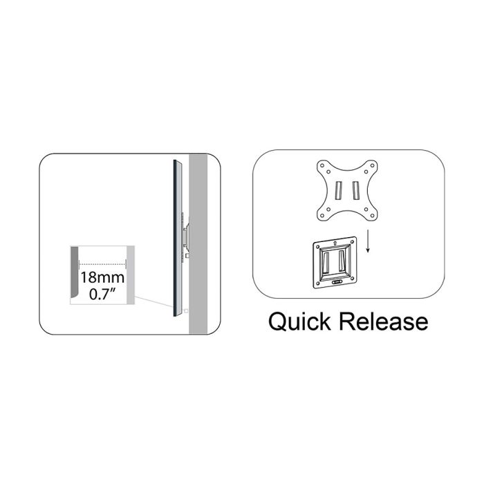 32" Monitor Wall Mount, VESA 100x100, 18 kg | DIGITUS