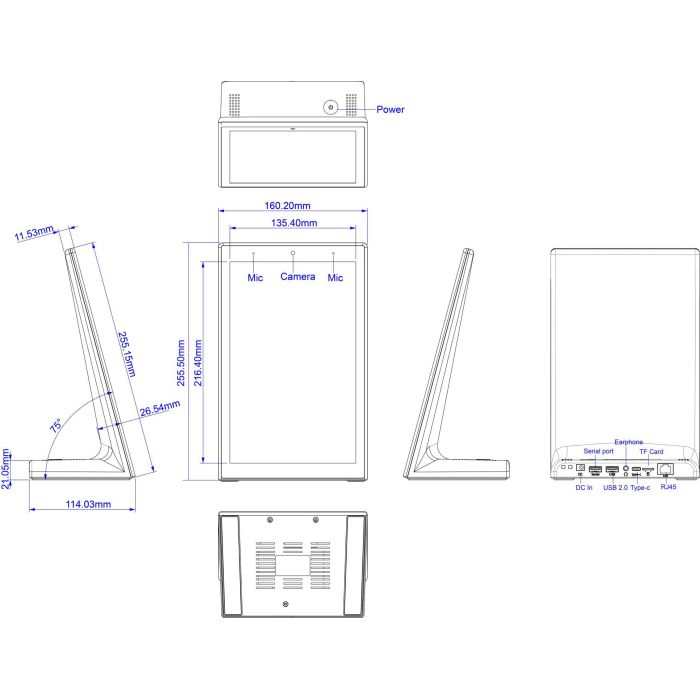 copy of Tablet Android 8" da tavolo touch screen – RK3568, 2 GB/16 GB – per domotica, hotel e ristoranti
