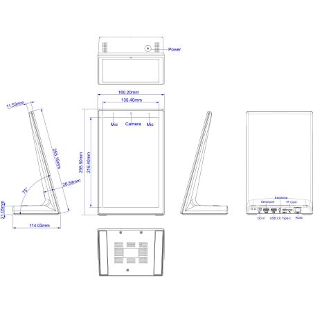 copy of Tablet Android 8" da tavolo touch screen – RK3568, 2 GB/16 GB – per domotica, hotel e ristoranti