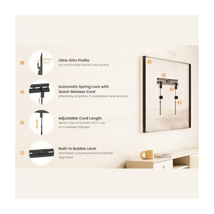 32"-100" NO DRILLING TV WALL MOUNT
