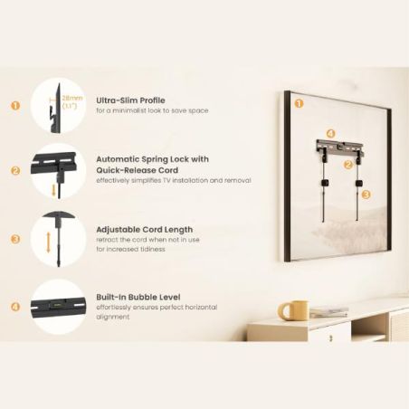 32"-100" NO DRILLING TV WALL MOUNT