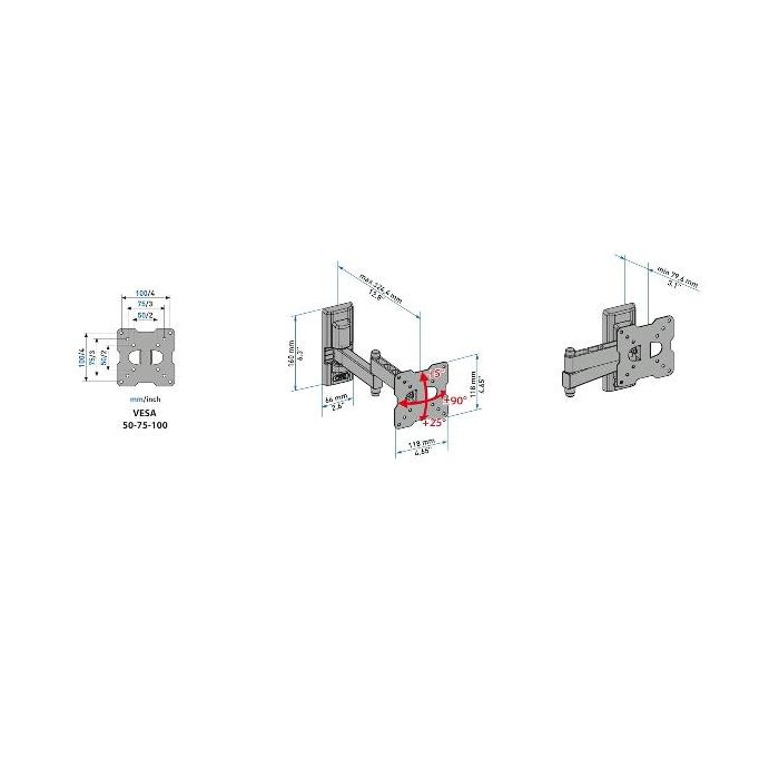 STAFFA PARETE DOUBLE R EDR100