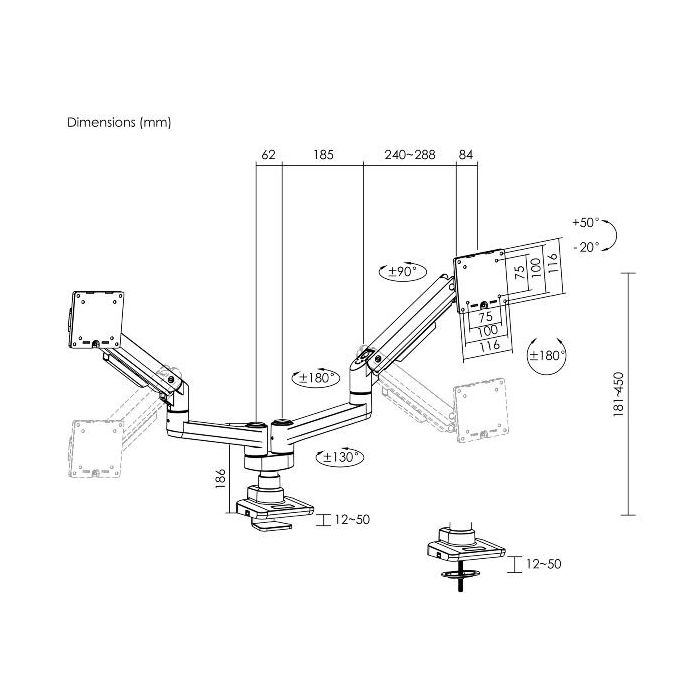 17 -35  HEAVY-DUTY DUAL MONITOR DES