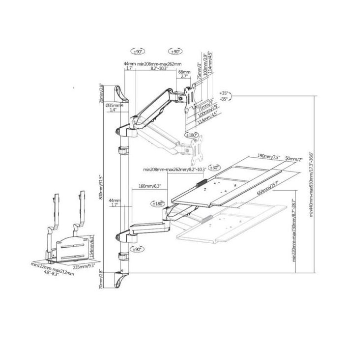 17 -32  SINGLE MONITOR WALL-MOUNTED