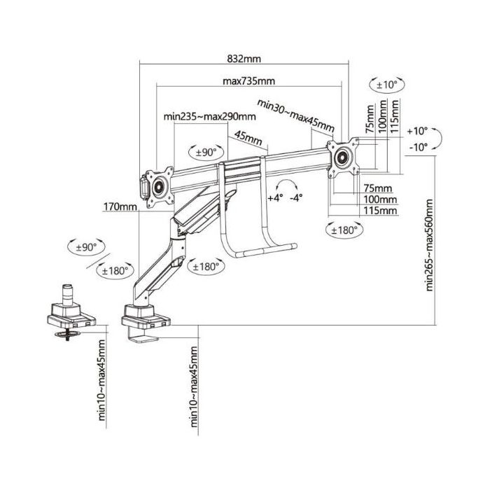 17 -32   DUAL MONITOR DESK MOUNT BR