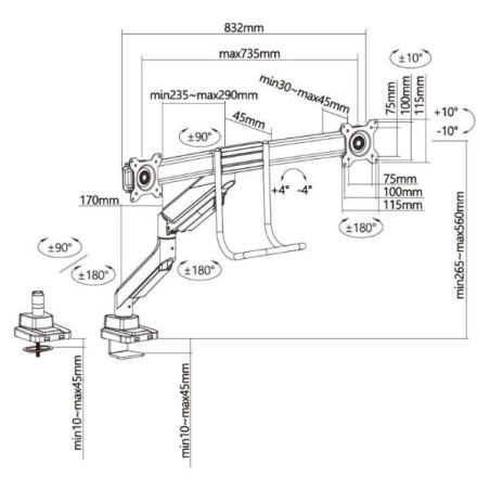 17 -32   DUAL MONITOR DESK MOUNT BR
