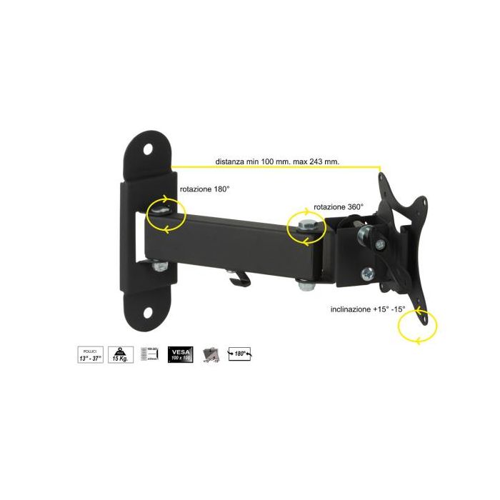 BRACCIO A MURO CON 2 SNODI 13/37