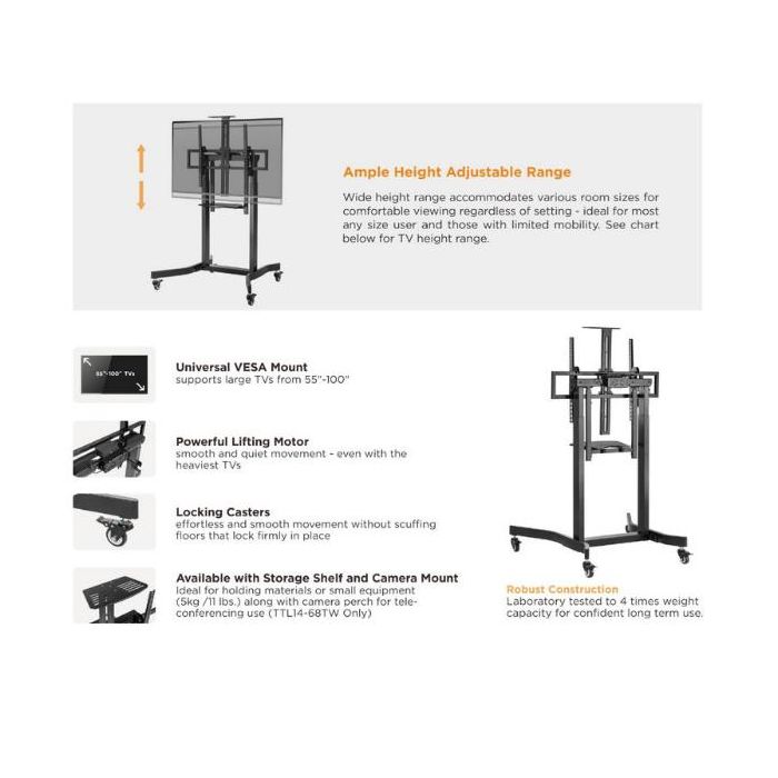 55"-100" FIXED MOTORIZED WALL MOUNT