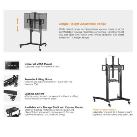 55"-100" FIXED MOTORIZED WALL MOUNT