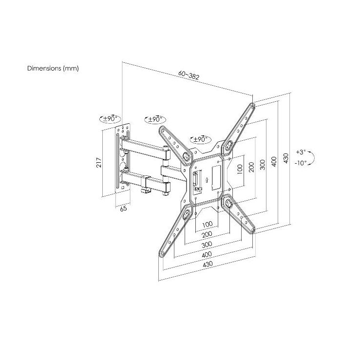 23"-55" FULL MOTION TV WALL MOUNT