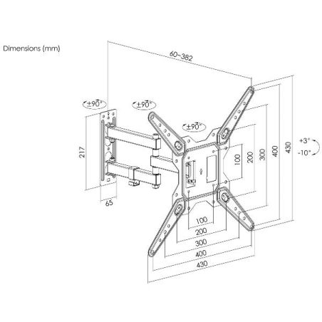 23"-55" FULL MOTION TV WALL MOUNT