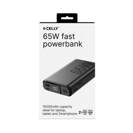 POWERBANK 20000MAH DISPLAY 65W BK