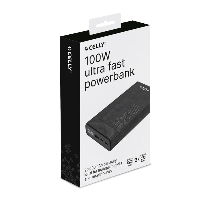 POWERBANK 20000MAH DISPLAY 100W BK