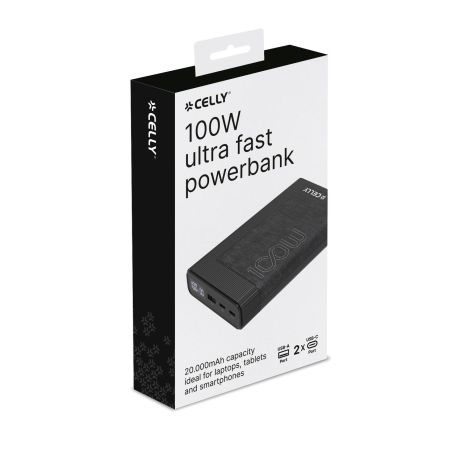 POWERBANK 20000MAH DISPLAY 100W BK