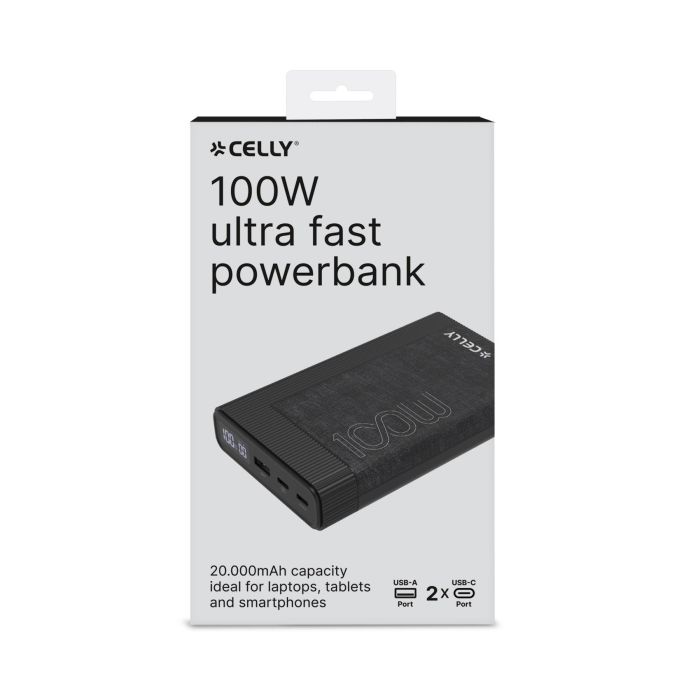 POWERBANK 20000MAH DISPLAY 100W BK