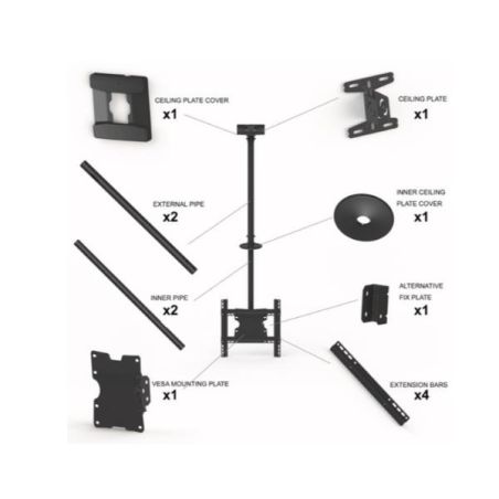 KIT FISSAGGIO A SOFFITTO 400X400