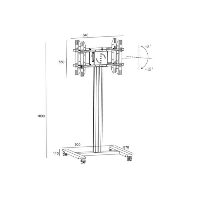 CARRELLO PER MONITOR BLACK