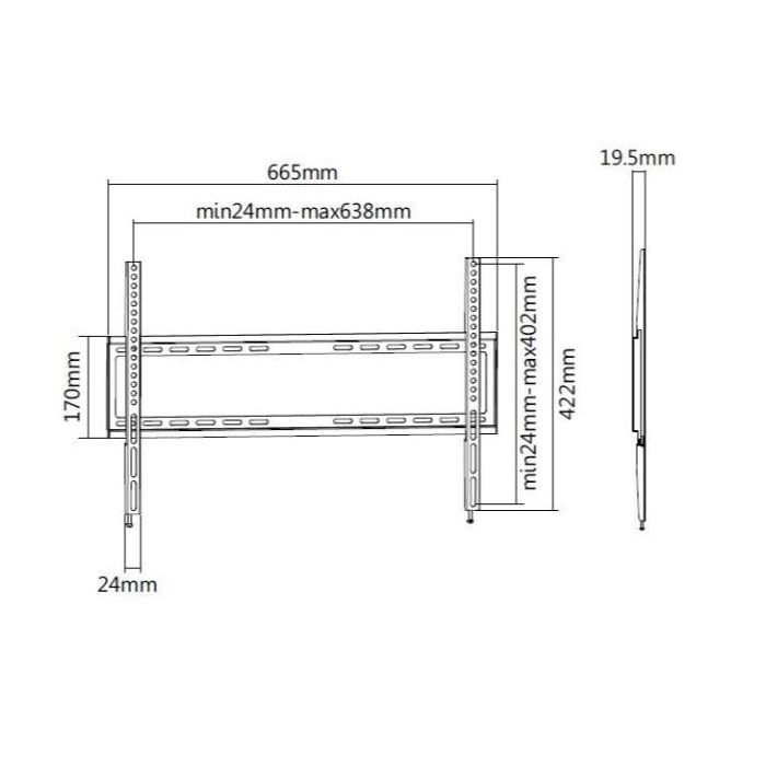 37 -70  FIXED TV WALL BRACKET