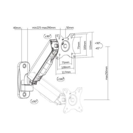 17 -32  SINGLE MONITOR WALL-MOUNTED
