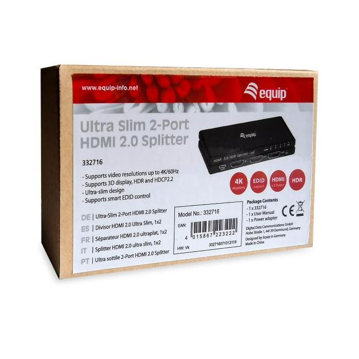SPLITTER HDMI A 2 PORTE - 4K