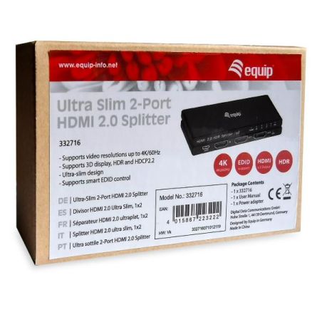 SPLITTER HDMI A 2 PORTE - 4K
