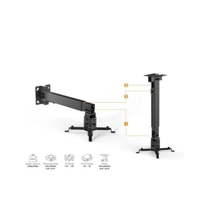 BRACCIO SUPPORTO MURO SOFFITTO