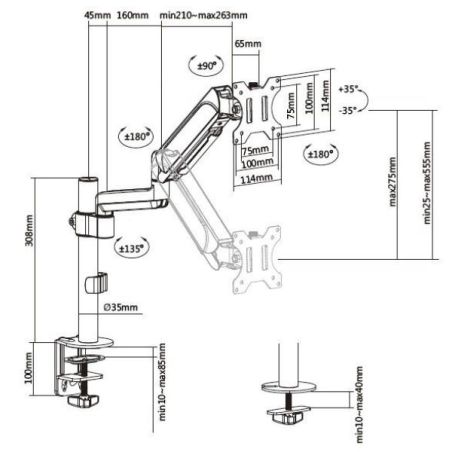 17 -32   MONITOR DESK MOUNT BRACKET