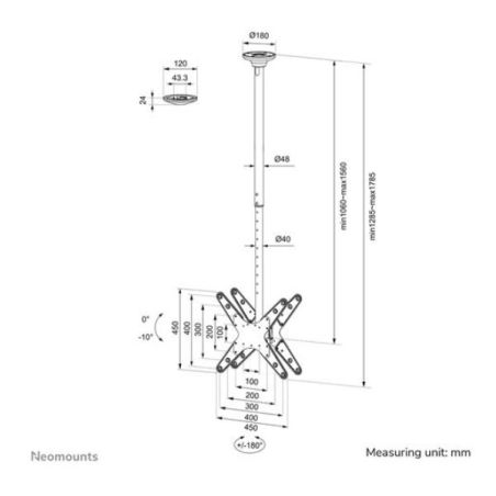 SUPPORTO A SOFFITTO FPMA-C340