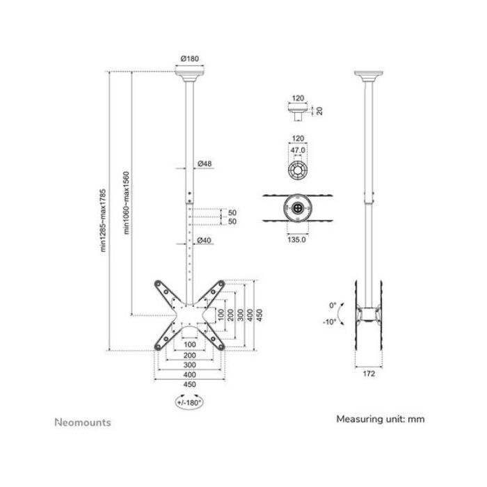 SUPPORTO A SOFFITTO FPMA-C340