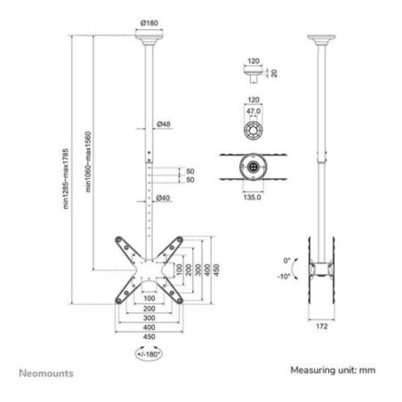 SUPPORTO A SOFFITTO FPMA-C340