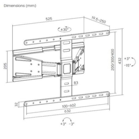 43 -90  ULTRA-SLIM FULL MOTION TV W