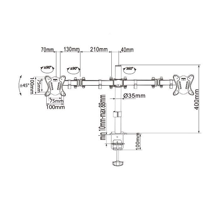 13-27  ECONOMY DESKTOP STAND 2 MONI