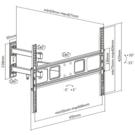 37 -70  ARTICULATING TV WALL BRACK.