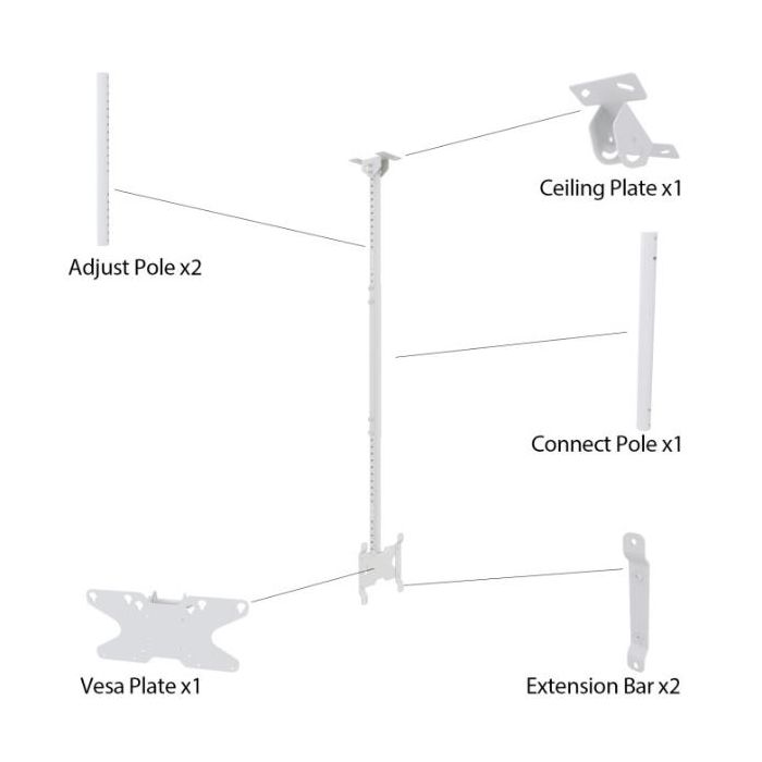 STAFFA A SOFFITTO 200X200 SILVER