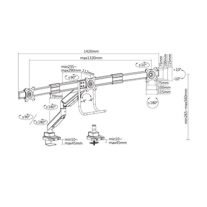 17 -32   TRIPLE MONITOR DESK MOUNT