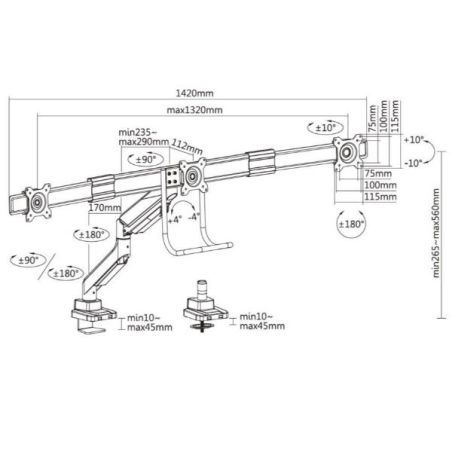 17 -32   TRIPLE MONITOR DESK MOUNT
